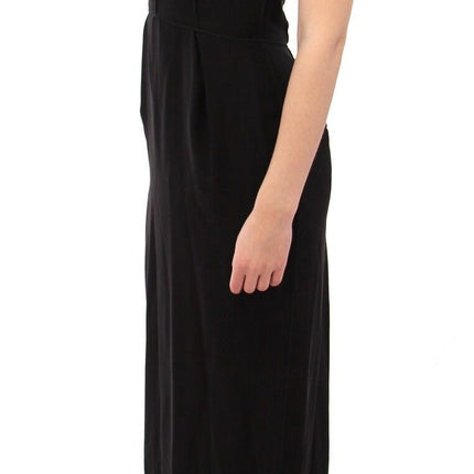 Dolce & Gabbana Black Silk Shortsleeve Gown Maxi IT Dress