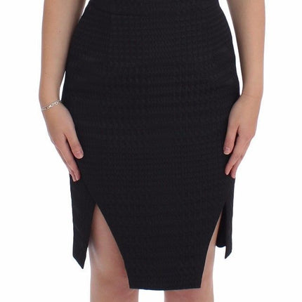 DAIZY SHELY Black Sheath Party Evening Knee Length Dress