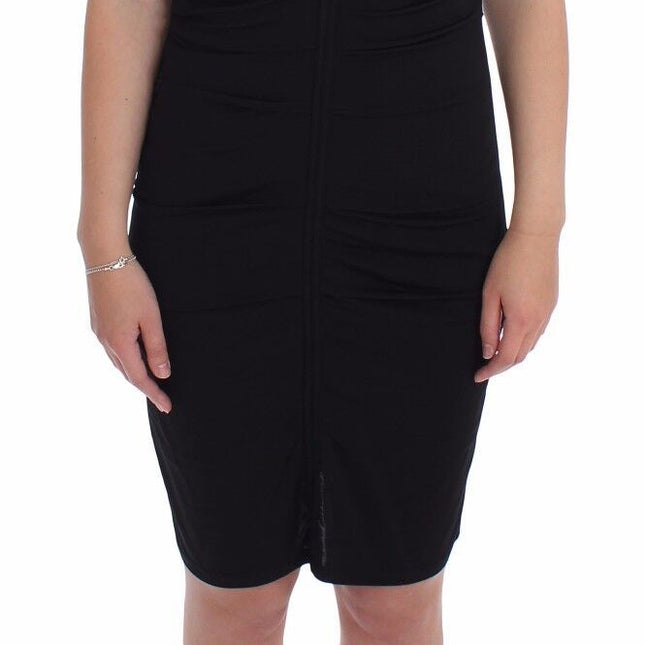 Roccobarocco Black Stretch Wiggle Pencil Sheath Bodycon Dress