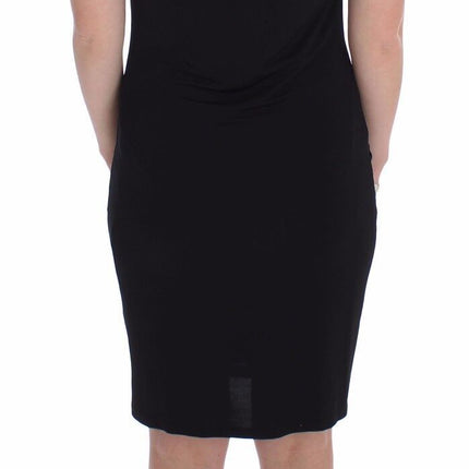 Roccobarocco Black Stretch Wiggle Pencil Sheath Bodycon Dress