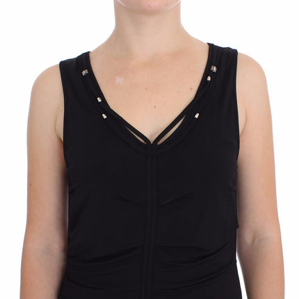 Roccobarocco Black Stretch Wiggle Pencil Sheath Bodycon Dress