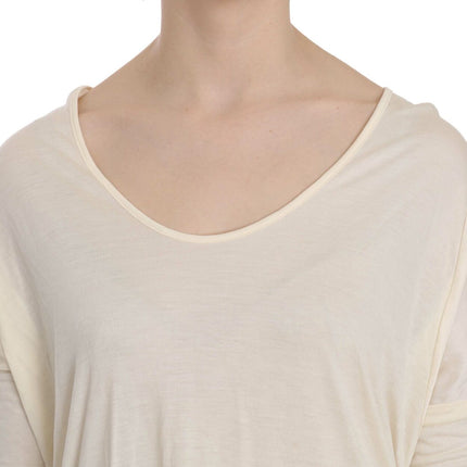 Costume National Cream Round Neck Knee Length Dress
