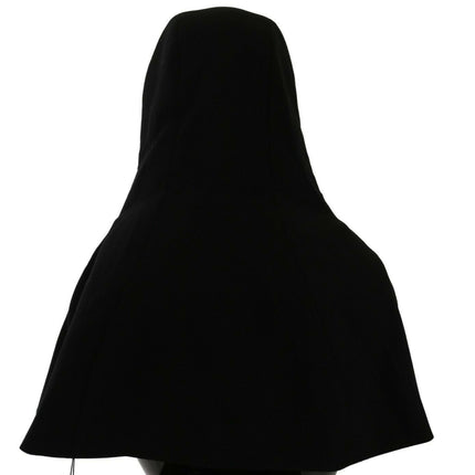 Dolce & Gabbana Black Wool Whole Head Hooded Scarf Hat