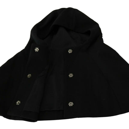 Dolce & Gabbana Black Wool Whole Head Hooded Scarf Hat