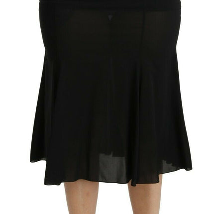 Dolce & Gabbana Black Mermaid High Waist Midi Silk Skirt