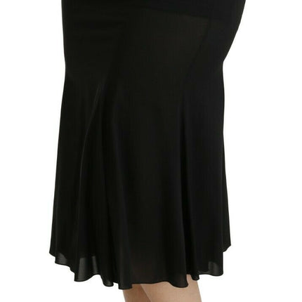 Dolce & Gabbana Black Mermaid High Waist Midi Silk Skirt