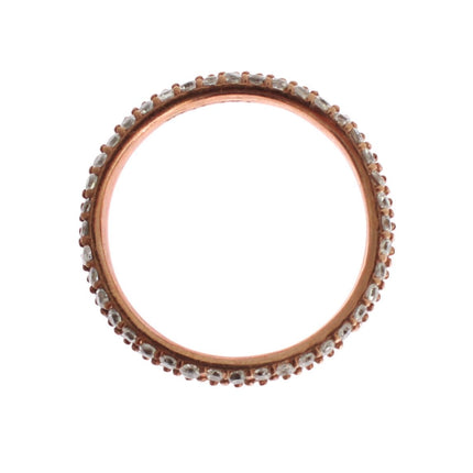 Nialaya Pink Gold 925 Silver Clear CZ Ring