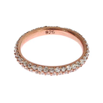 Nialaya Pink Gold 925 Silver Clear CZ Ring