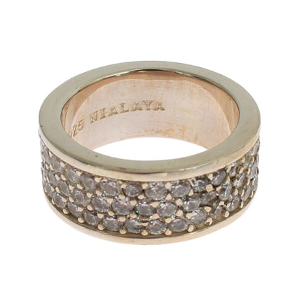 Nialaya Silver Womens CZ 925 Sterling Ring