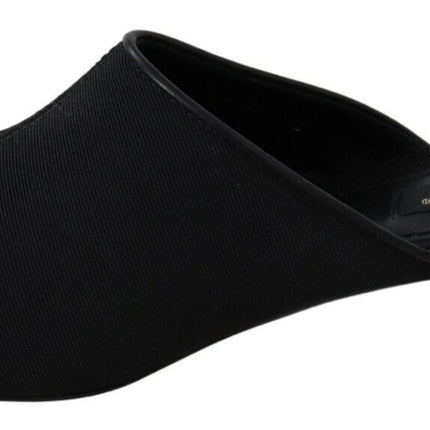 Dolce & Gabbana Black Grosgrain Slides Sandals Women Shoes