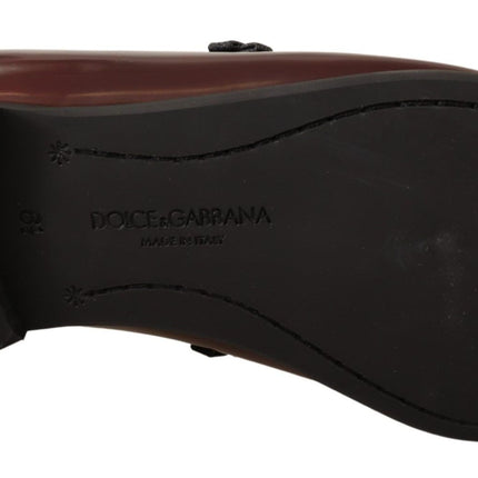 Dolce & Gabbana Bordeaux Patent Leather Dress Loafers Shoes