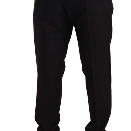 Dolce & Gabbana Black Wool Formal Tuxedo Trouser Pants