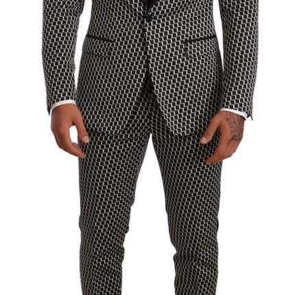 Dolce & Gabbana Black White Check 3 Piece Set MARTINI Suit