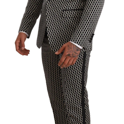 Dolce & Gabbana Black White Check 3 Piece Set MARTINI Suit