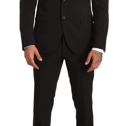 Domenico Tagliente Black Polyester Slim 2 Piece Set TAGLIENTE Suit
