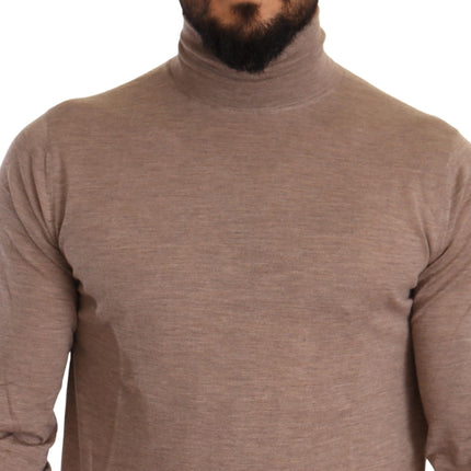 Dolce & Gabbana Brown Cashmere Turtleneck Pullover Sweater
