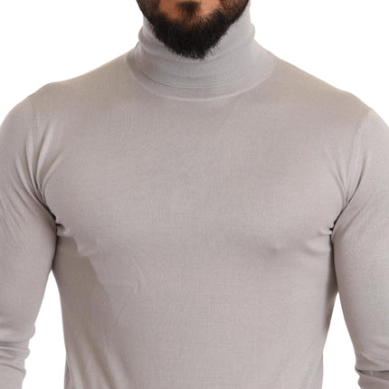 Dolce & Gabbana Gray Cashmere Turtleneck Pullover Sweater
