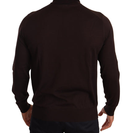 Dolce & Gabbana Brown Cashmere Turtleneck Pullover Sweater