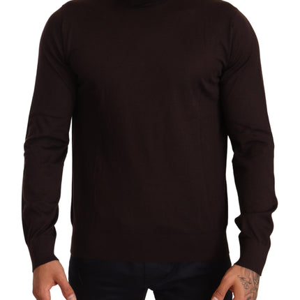 Dolce & Gabbana Brown Cashmere Turtleneck Pullover Sweater