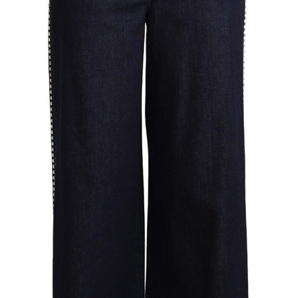 Dolce & Gabbana Dark Blue Crystal Embellished Flare Jeans