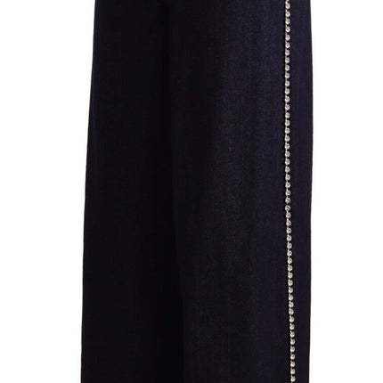 Dolce & Gabbana Dark Blue Crystal Embellished Flare Jeans