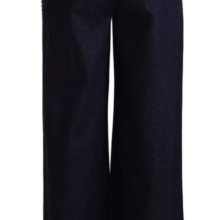 Dolce & Gabbana Dark Blue Crystal Embellished Flare Jeans