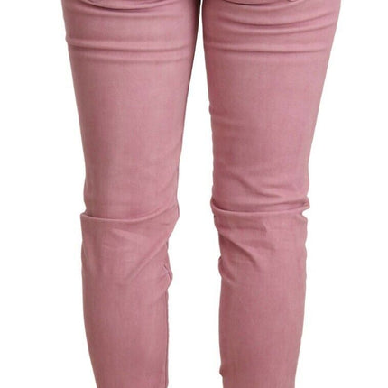 Acht Pink Cotton Slim Fit Women Denim Skinny Pants