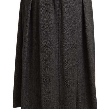 Dolce & Gabbana Gray Wool High Waist A-line PIECE Skirt