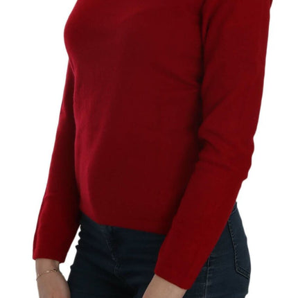 MILA SCHÖN Red Round Neck Pullover Cashmere Sweater