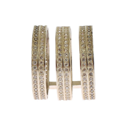 Nialaya Authentic Womens Clear CZ 925 Sterling Silver Ring