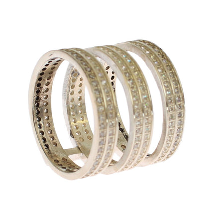 Nialaya Authentic Womens Clear CZ 925 Sterling Silver Ring