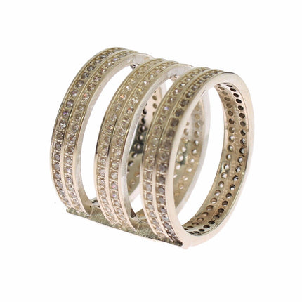 Nialaya Authentic Womens Clear CZ 925 Sterling Silver Ring