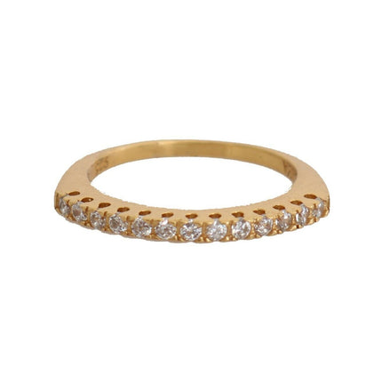 Nialaya Gold Authentic Womens Clear CZ Gold 925 Silver Ring