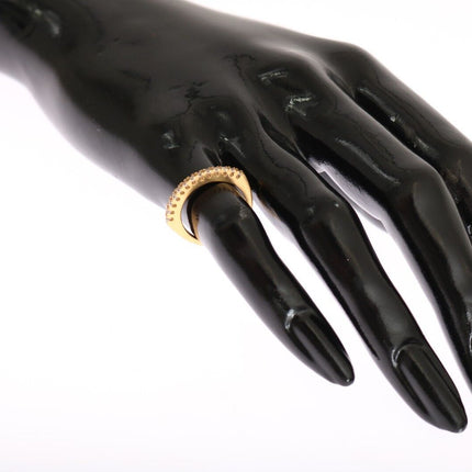 Nialaya Gold Authentic Womens Clear CZ Gold 925 Silver Ring