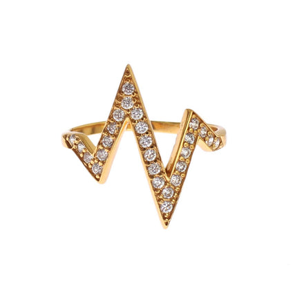 Nialaya Gold 925 Silver Womens Clear CZ 18K Ring