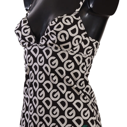Dolce & Gabbana Black White Logo Print Camisole Top Underwear