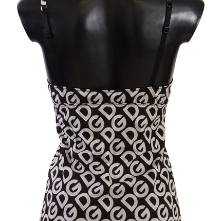 Dolce & Gabbana Black White Logo Print Camisole Top Underwear