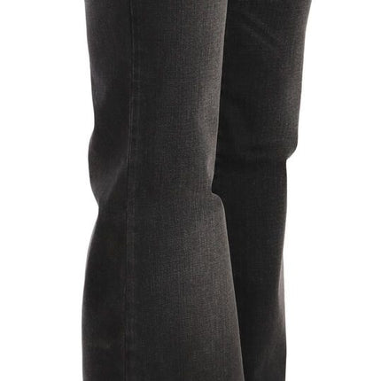 John Galliano Black Washed Mid Waist Flared Denim Casual Jeans