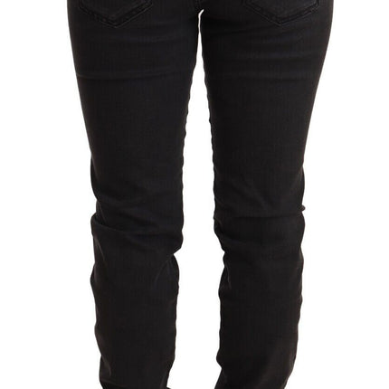 PINKO Black Cotton Stretch Skinny Mid Waist Women Denim Jeans