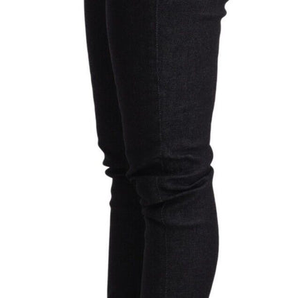 Acht Blue Cotton Low Waist Slim Fit Denim Women Trouser Jeans