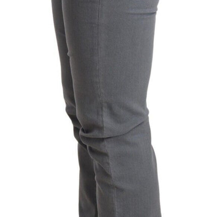 Ermanno Scervino Gray Low Waist Skinny Slim Trouser Cotton Jeans