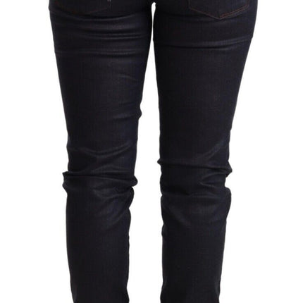 Ermanno Scervino Blue Low Waist Skinny Slim Trouser Cotton  Jeans