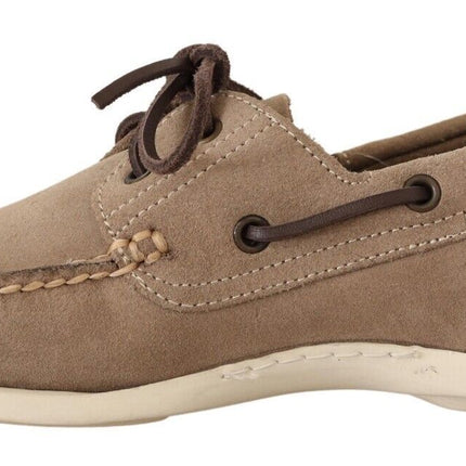 Pollini Beige Suede Low Top Mocassin Loafers Casual Men Shoes