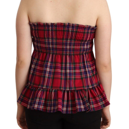 CAMPO DI FRAGOLE Multicolor Chekered Sleevelesss Tank Top