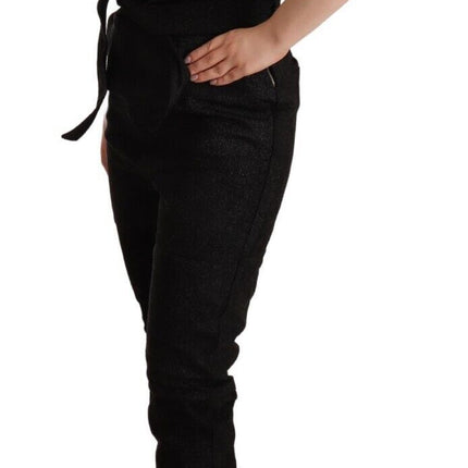 La Maison du Couturier Black Spaghetti Strap Jumpsuit Dress