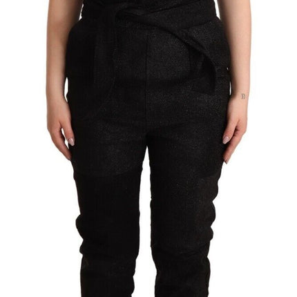 La Maison du Couturier Black Spaghetti Strap Jumpsuit Dress