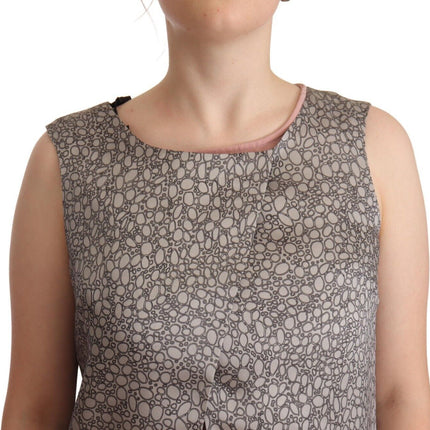 Comeforbreakfast Gray Sleeveless Shift Knee Length Dress