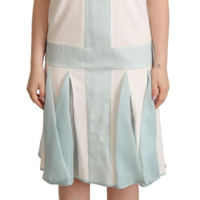 Sergei Grinko Multicolor Faux Pearl Sleeveless Shift Midi Dress