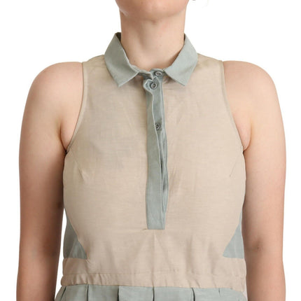 Comeforbreakfast Multicolor Collared Sleeveless Sheath Dress