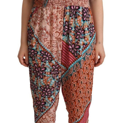PINKO Multicolor Viscose Floral Print Women Jumpsuit Dress